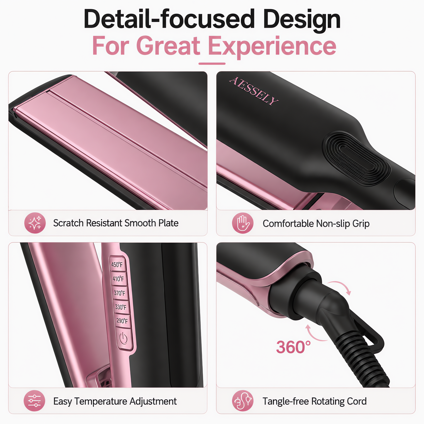 COSMO 15 ceramic wide plate straightener features