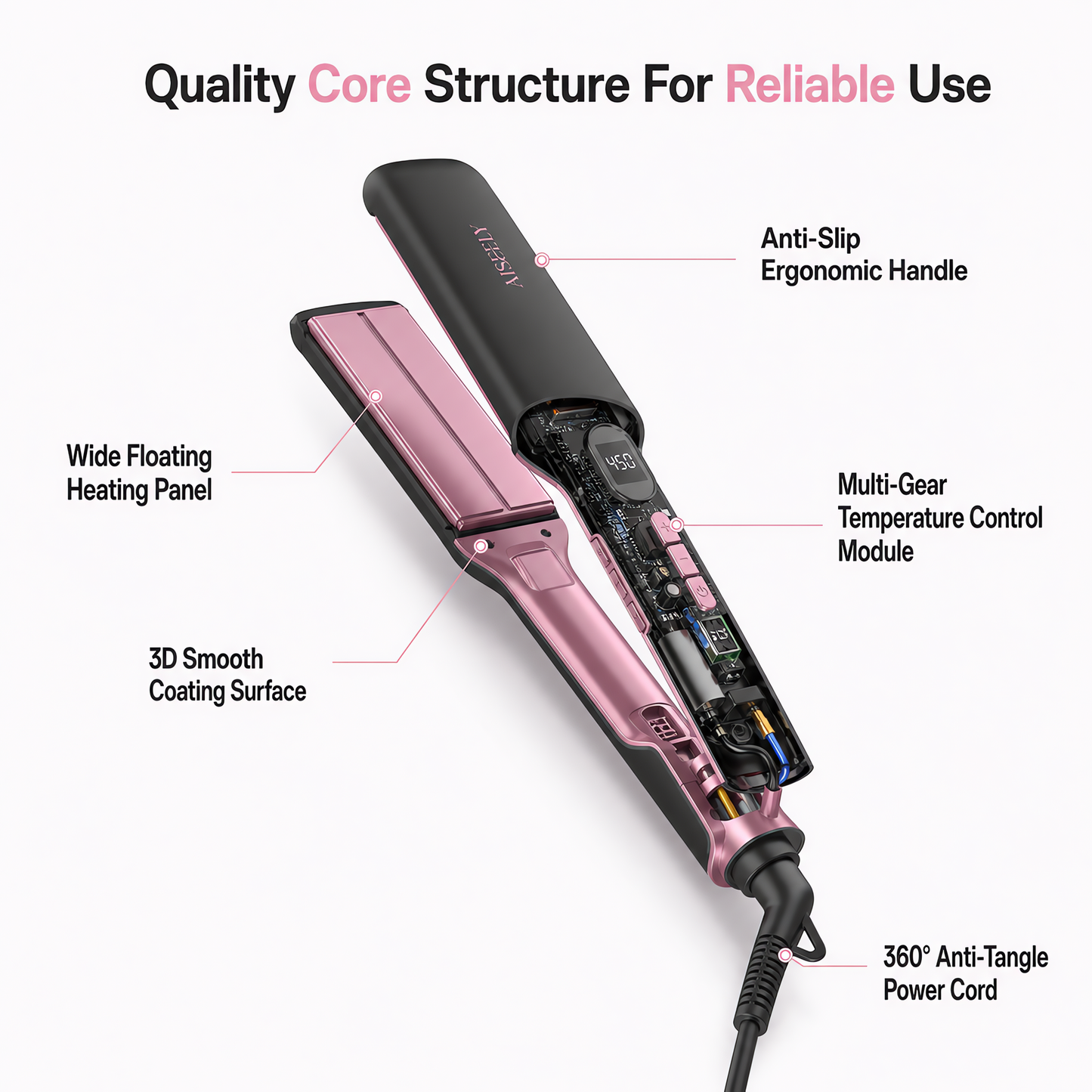 Straight and curl styling with the COSMO 15 flat iron